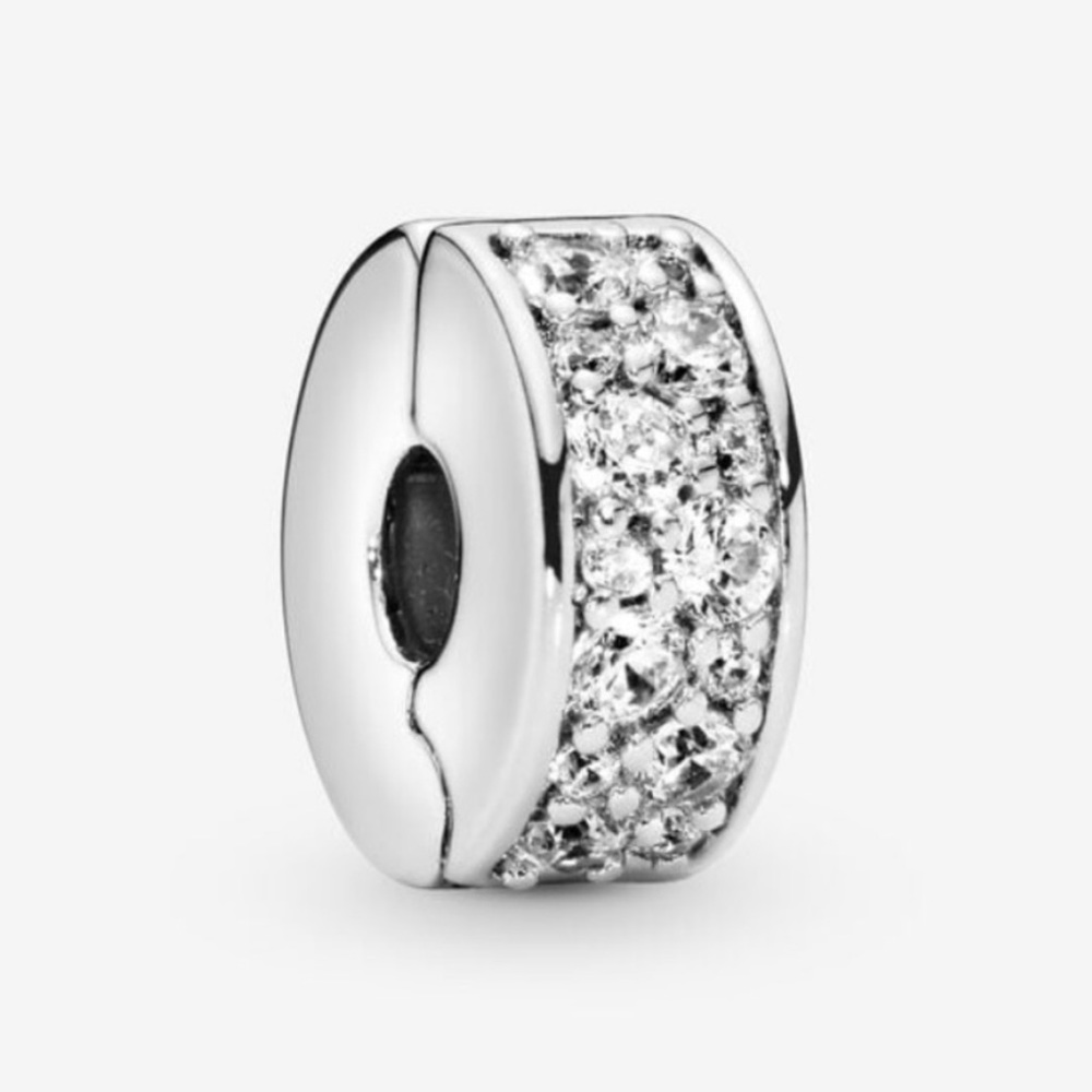 Authentic Pandora CZ Bling Sparkling Charm Safety Clip Stopper Spacer